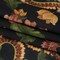 1 Yard Rose Renaissance Cotton Crepe Fabric Black Dark Red Golden Ochre Floral 53 inch Width